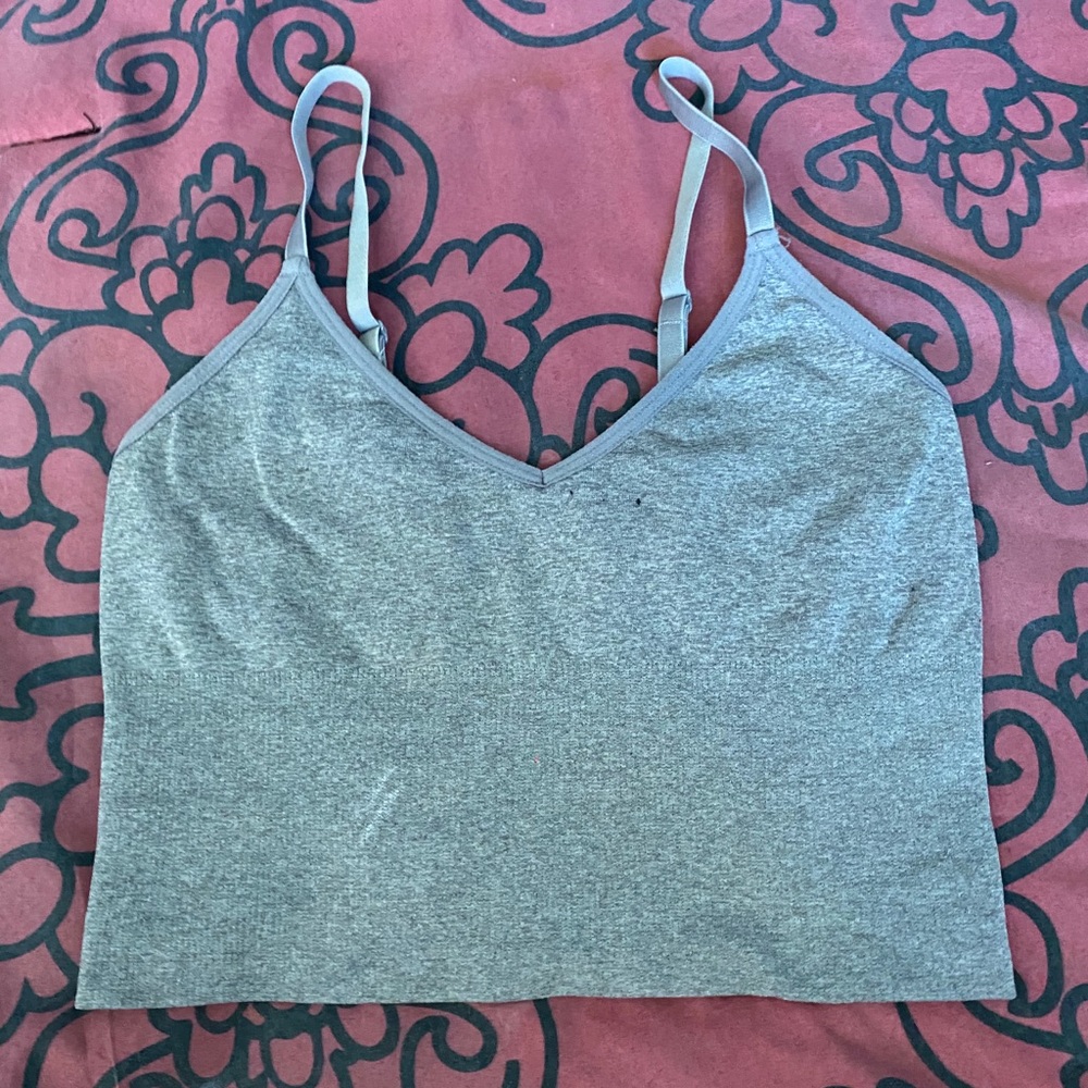 heather grey crop camisole